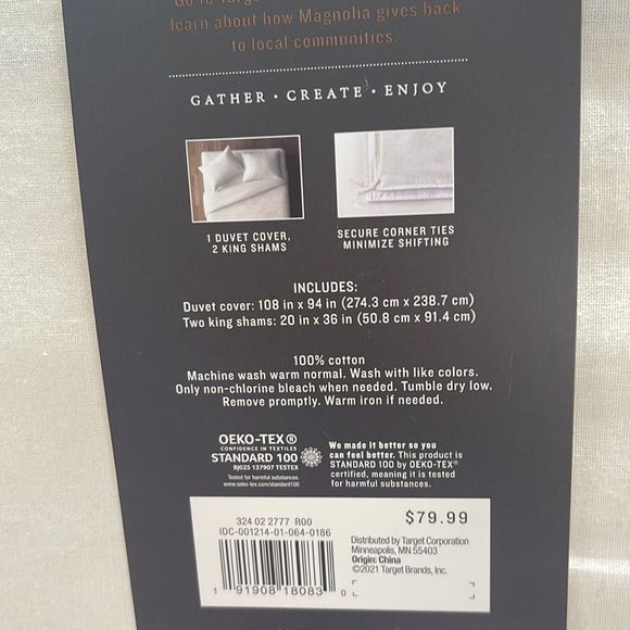 Hearth & Hand Bedding Hearth Hand With Magnolia King Size Thin Stripe Duvet Cover Set Poshmark